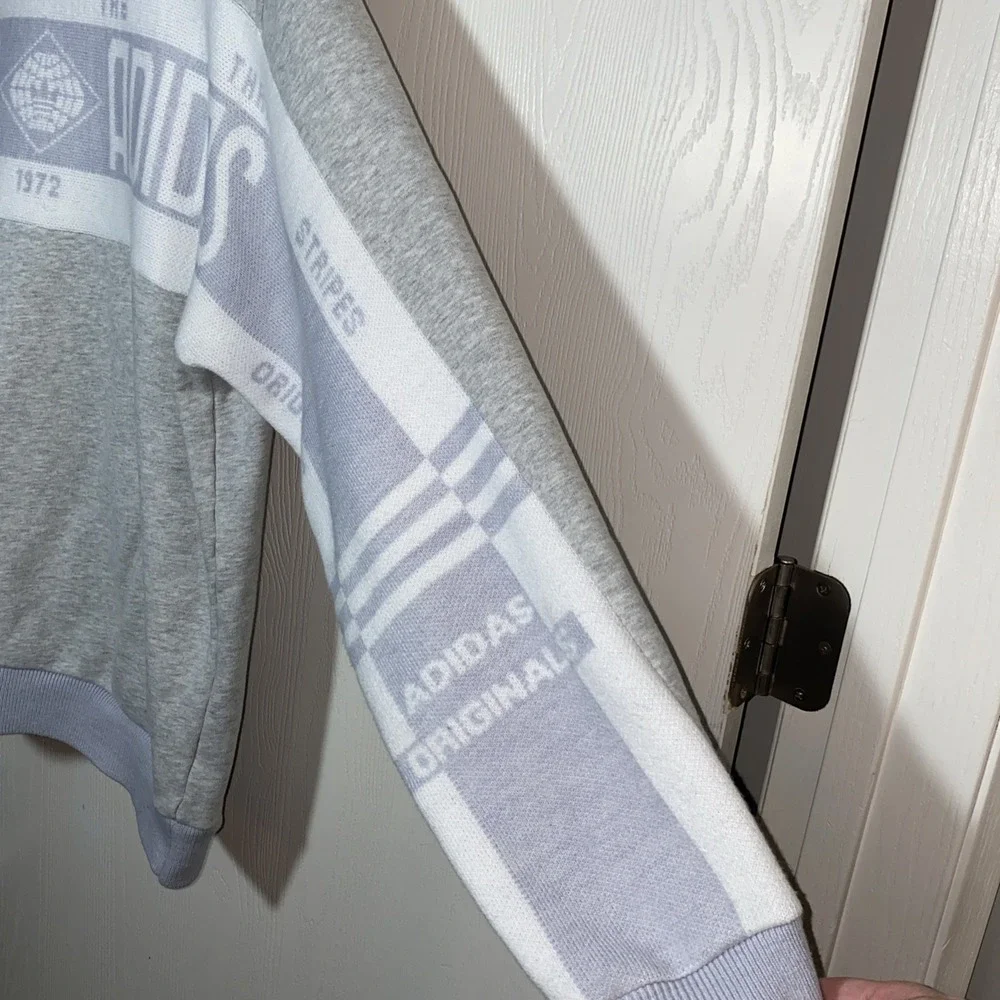 Adidas Originals Real Scarf Crew‎ Casual Sports Round Neck Pullover Grey XL